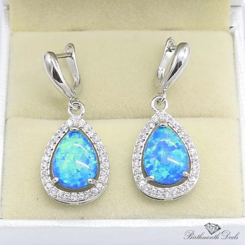 October Blue Opal Birthstone Jewelry Set - Birthmonth Deals