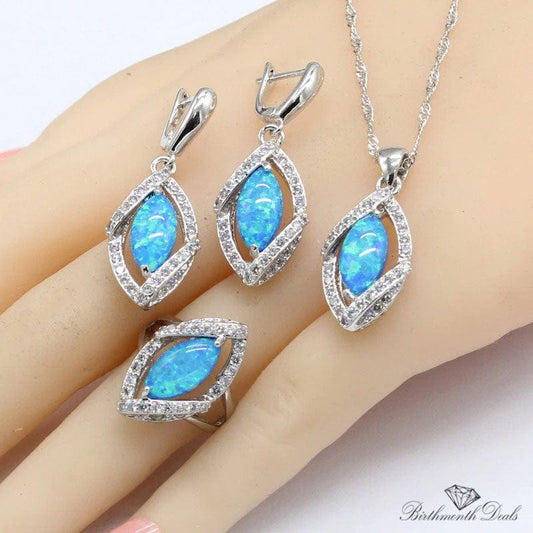 October Opal Birthstone Jewelry Set - Birthmonth Deals