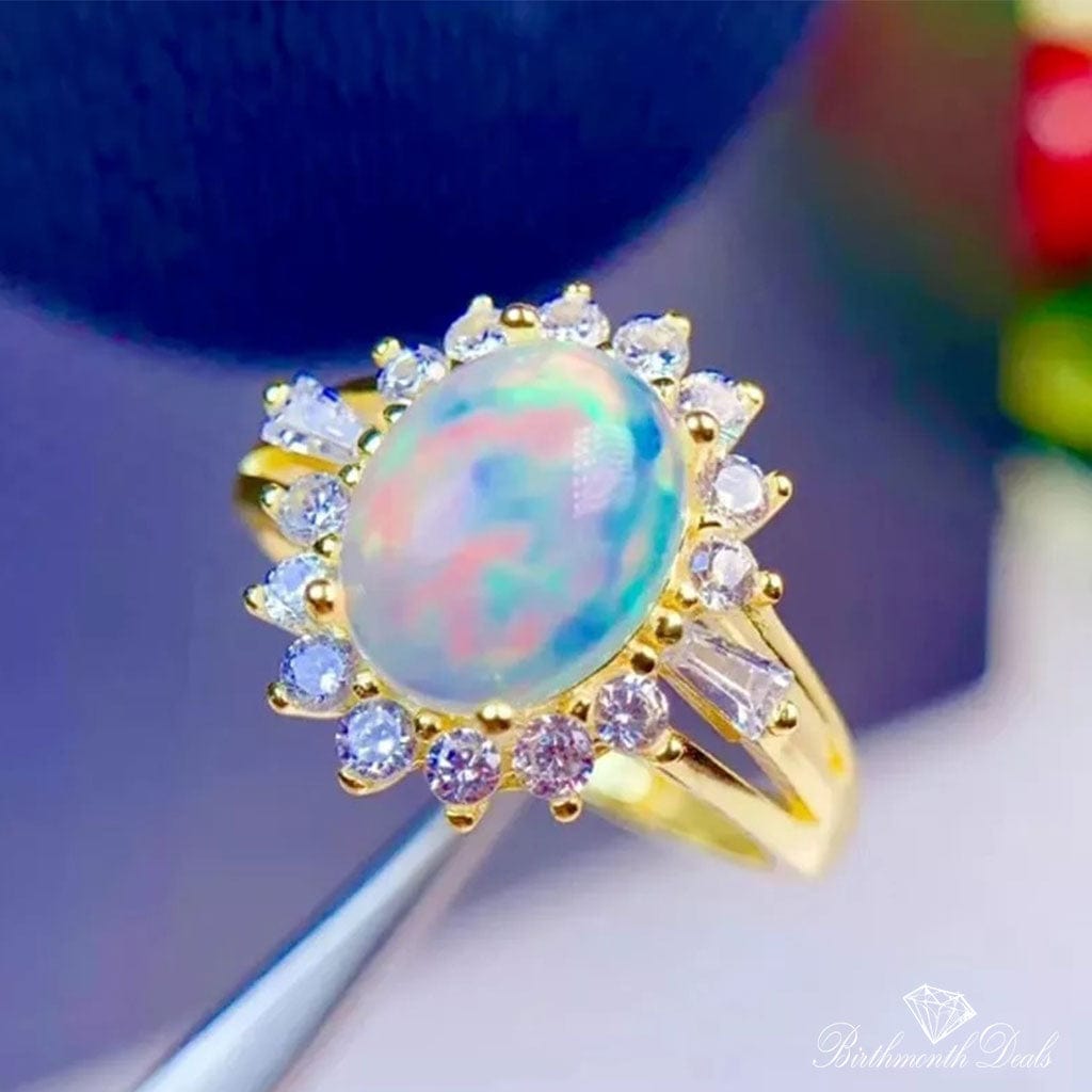 October Opal Birthstone Ring - Birthmonth Deals