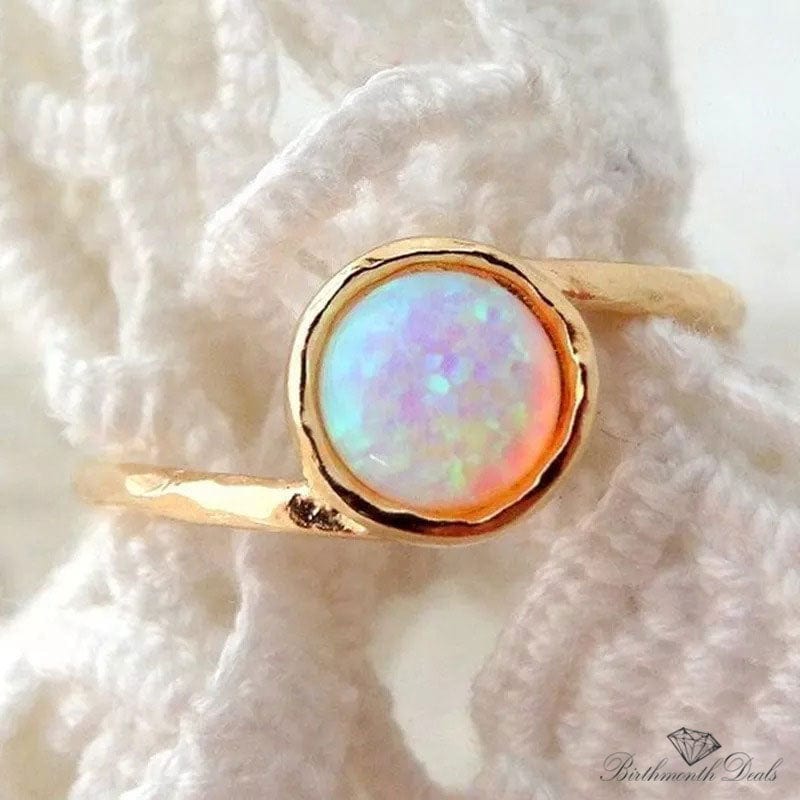 October Opal Birthstone Ring - Birthmonth Deals