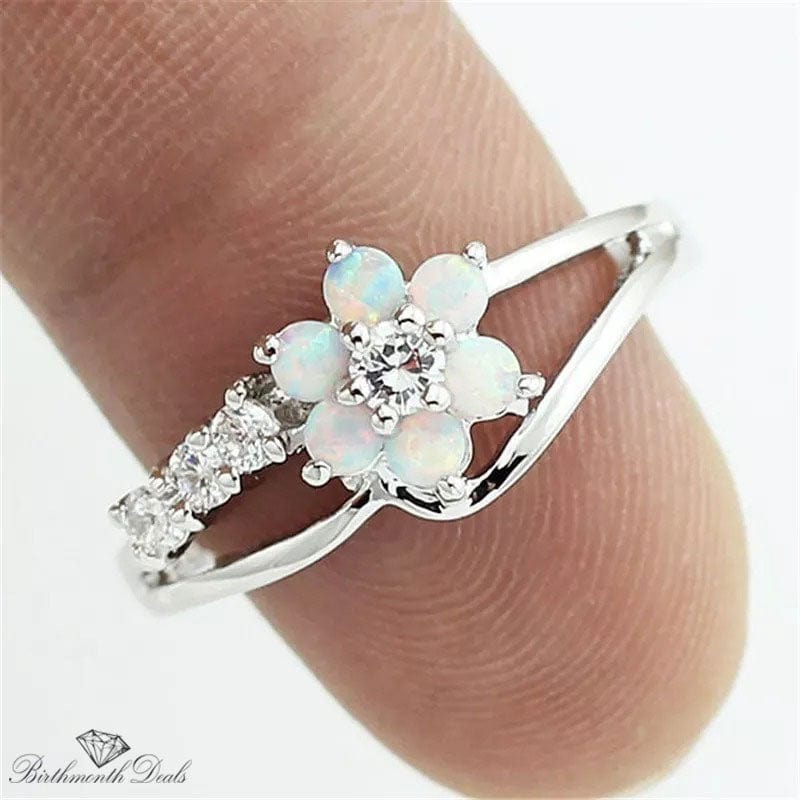 October Opal Birthstone Ring - Birthmonth Deals