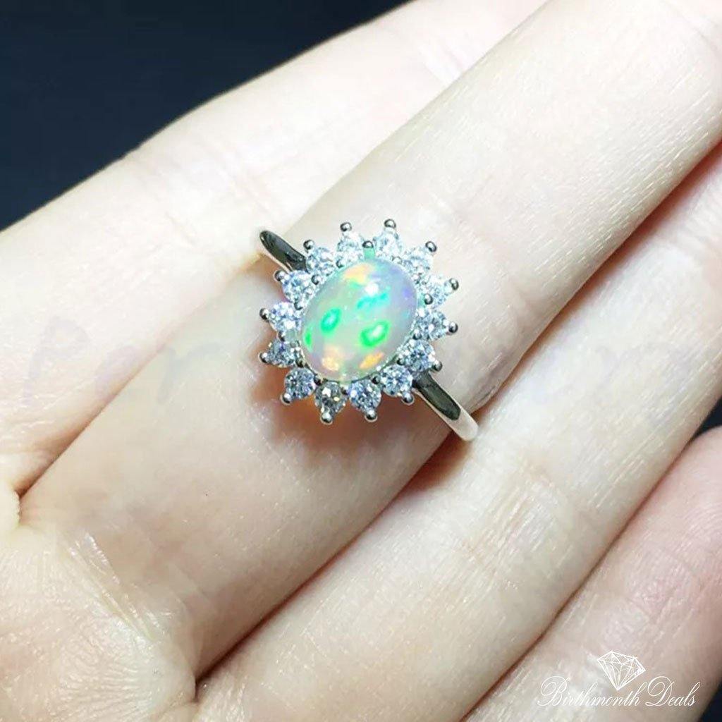 October Opal Birthstone Ring - Birthmonth Deals