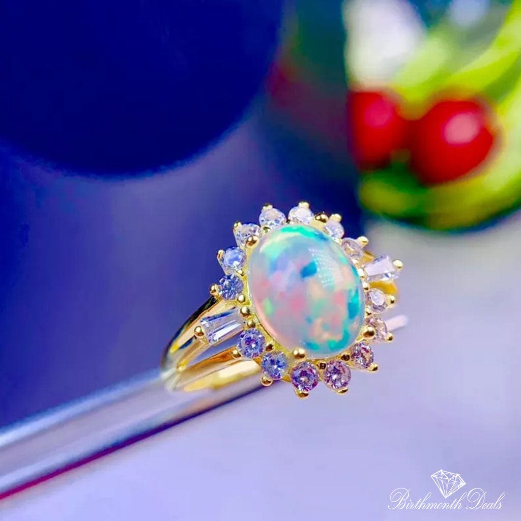 October Opal Birthstone Ring - Birthmonth Deals