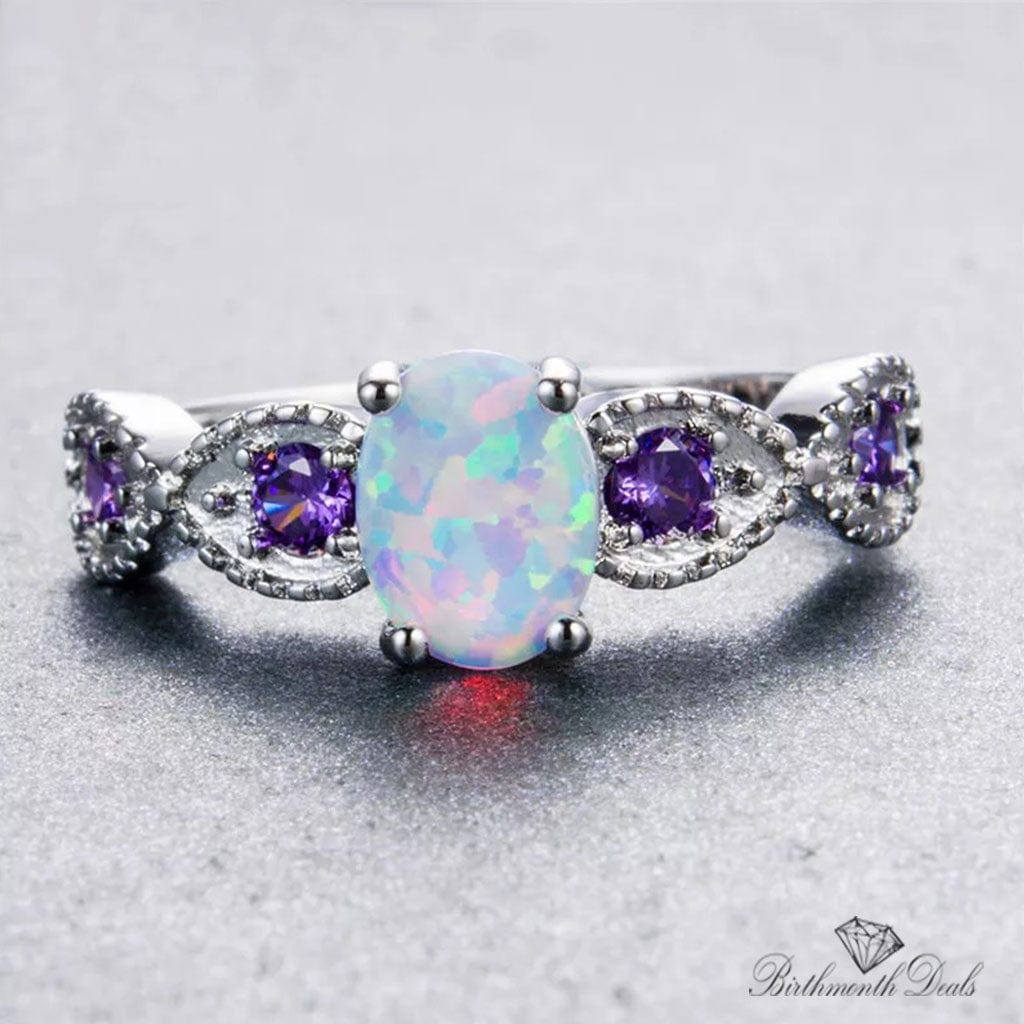 October Opal Birthstone Ring - Birthmonth Deals