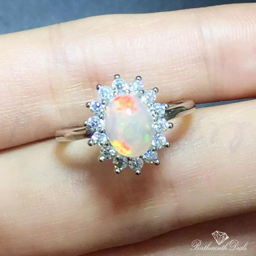 October Opal Birthstone Ring - Birthmonth Deals