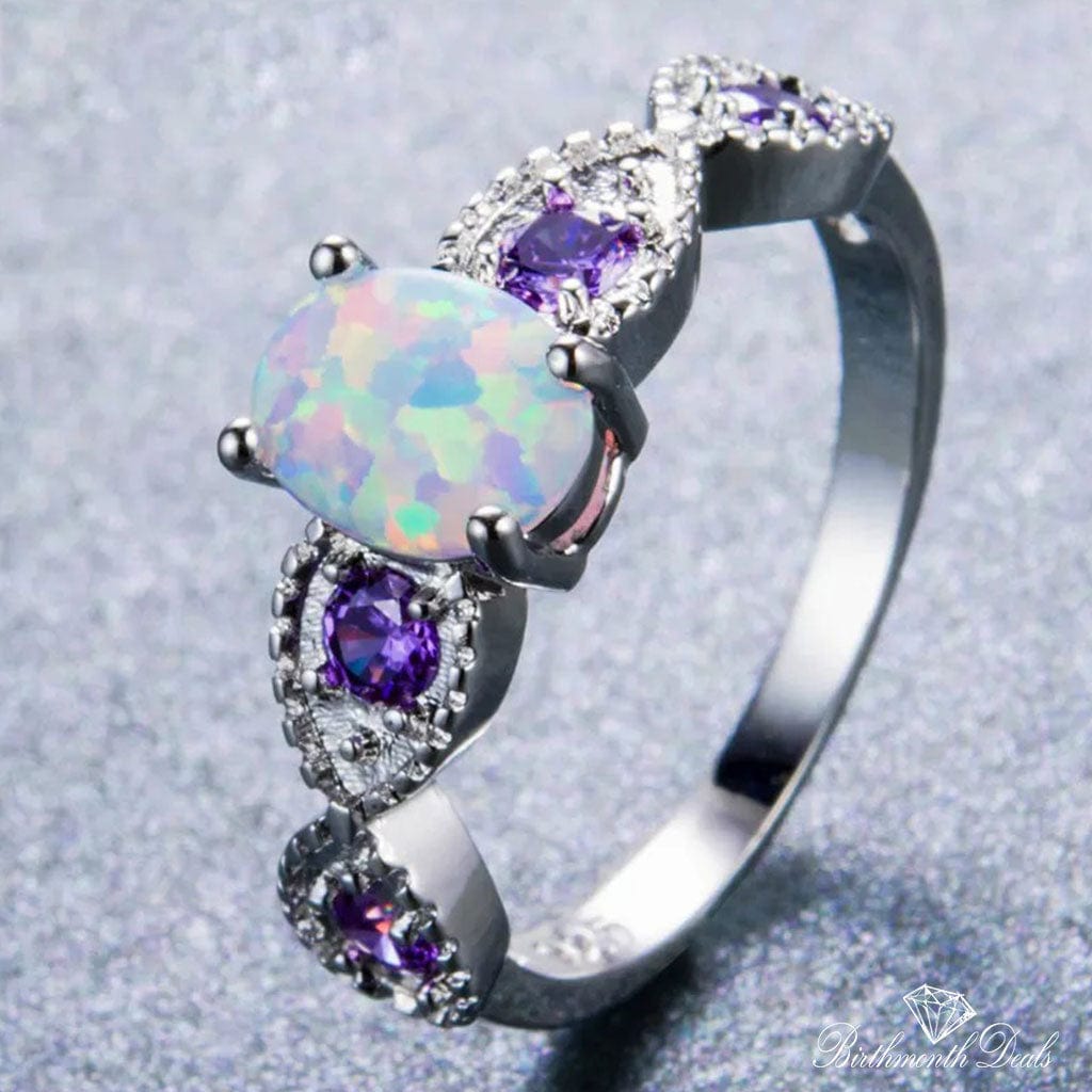 October Opal Birthstone Ring - Birthmonth Deals