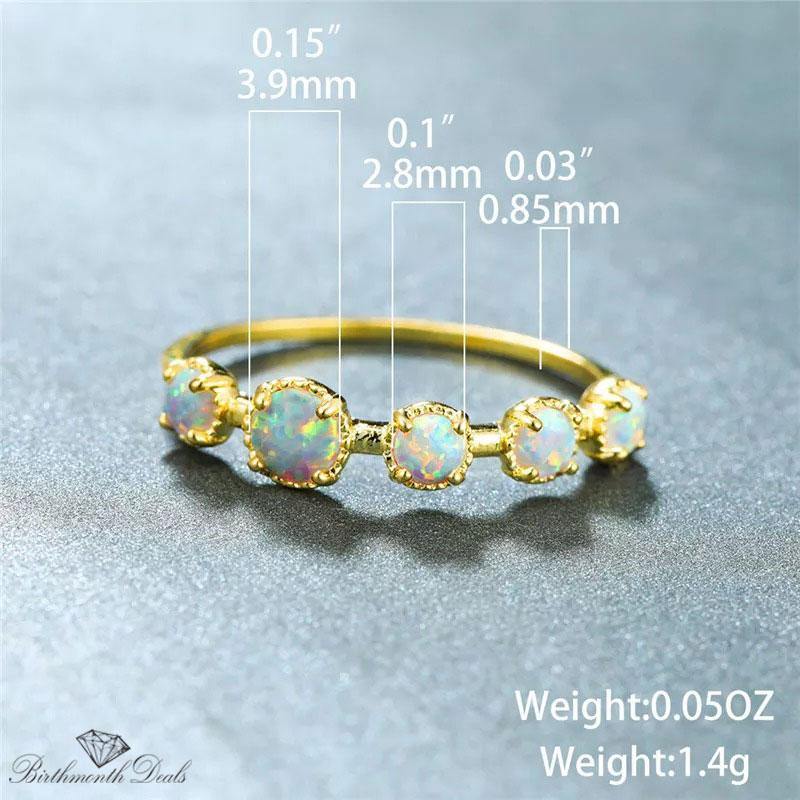 October Opal Birthstone Ring - Birthmonth Deals