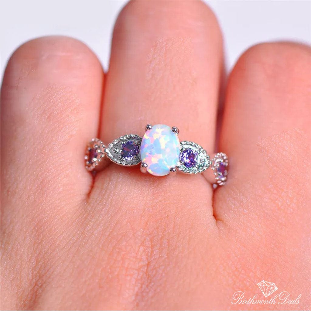 October Opal Birthstone Ring - Birthmonth Deals