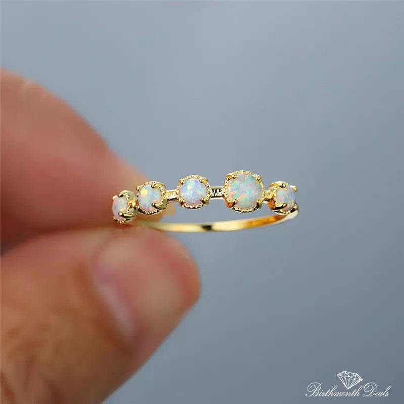 October Opal Birthstone Ring - Birthmonth Deals