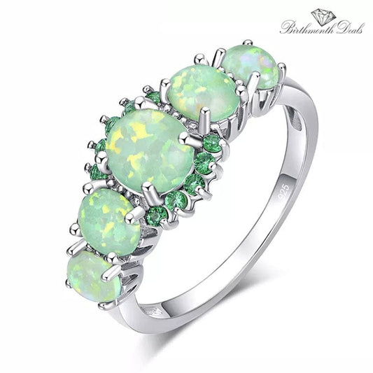 October Opal Birthstone Ring - Birthmonth Deals