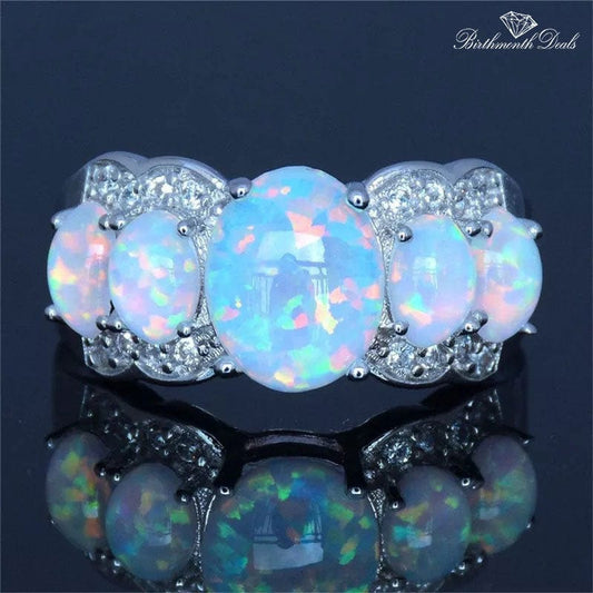 October Opal Birthstone Ring - Birthmonth Deals