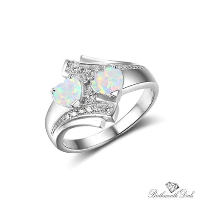 October Opal Birthstone Ring - Birthmonth Deals