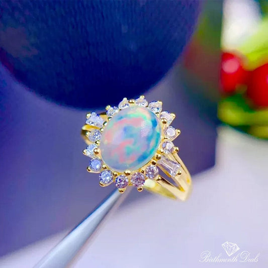 October Opal Birthstone Ring - Birthmonth Deals