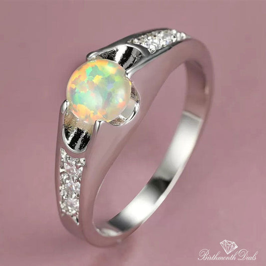 October Opal Birthstone Ring - Birthmonth Deals