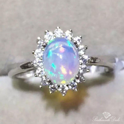 October Opal Birthstone Ring - Birthmonth Deals