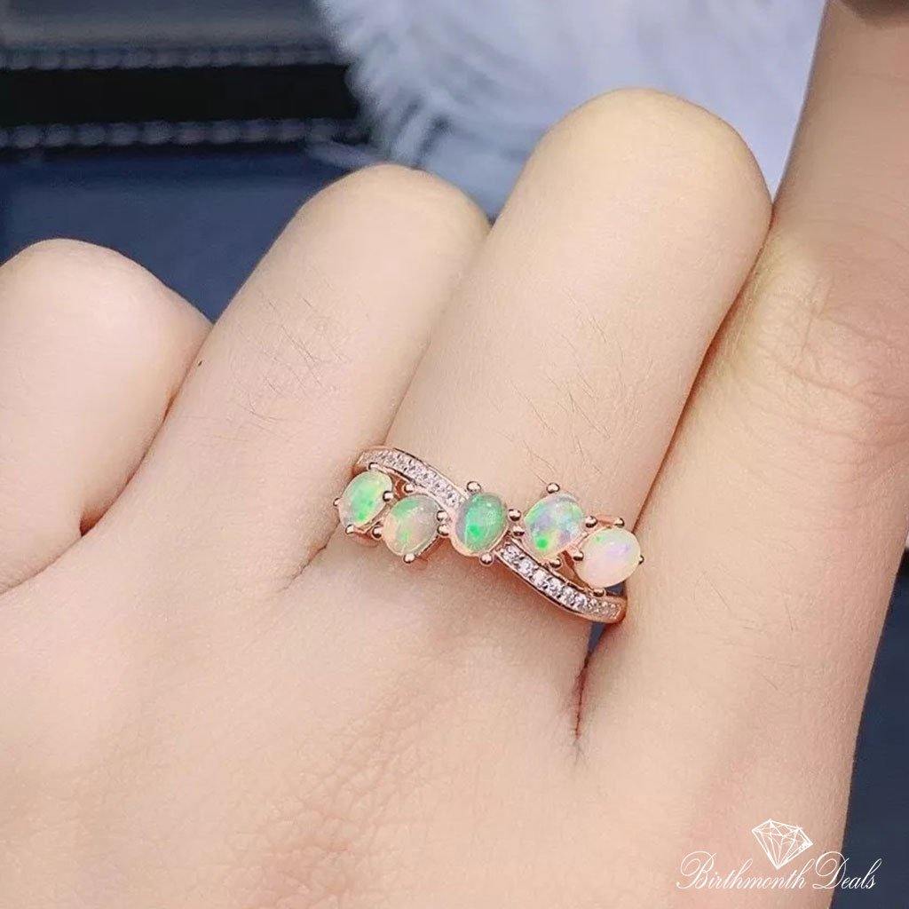 October Opal Birthstone Ring - Birthmonth Deals