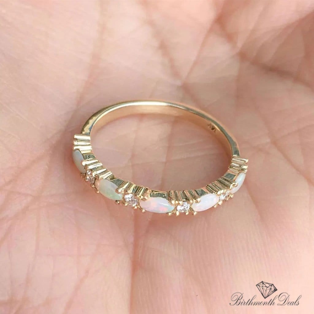 October Opal Birthstone Ring - Birthmonth Deals