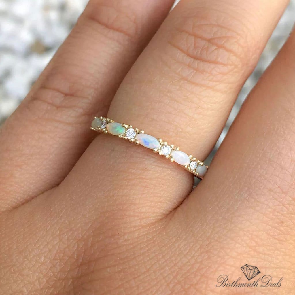 October Opal Birthstone Ring - Birthmonth Deals