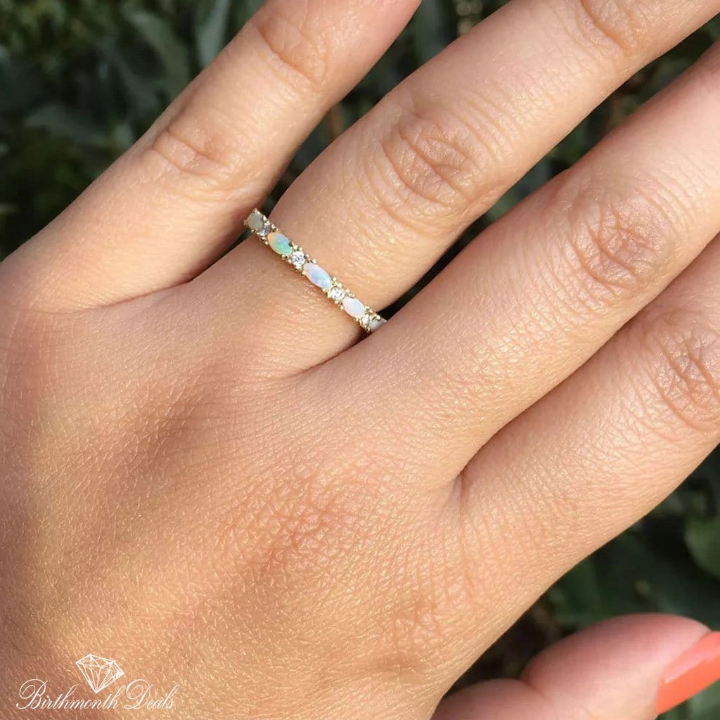 October Opal Birthstone Ring - Birthmonth Deals