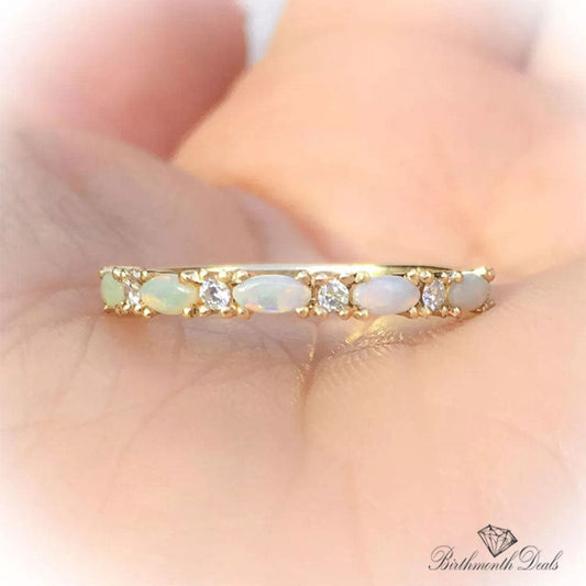 October Opal Birthstone Ring - Birthmonth Deals