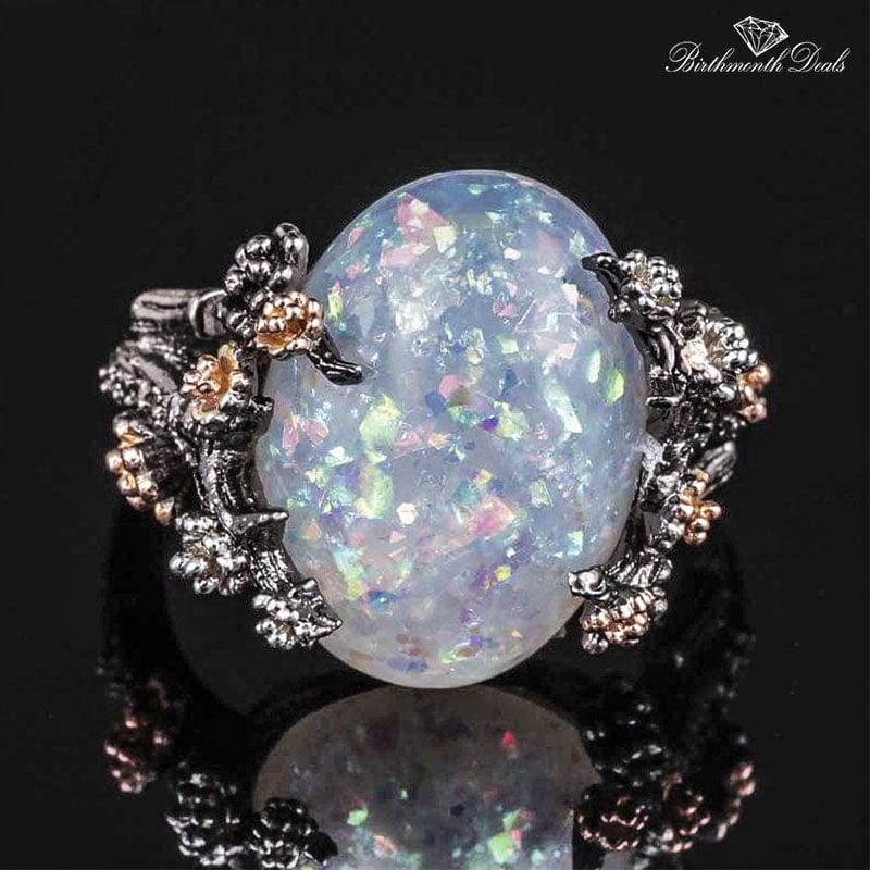 October Opal Birthstone Ring - Birthmonth Deals