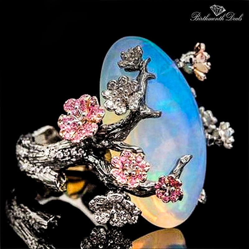 October Opal Birthstone Ring - Birthmonth Deals