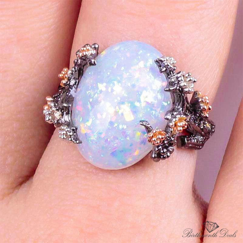 October Opal Birthstone Ring - Birthmonth Deals