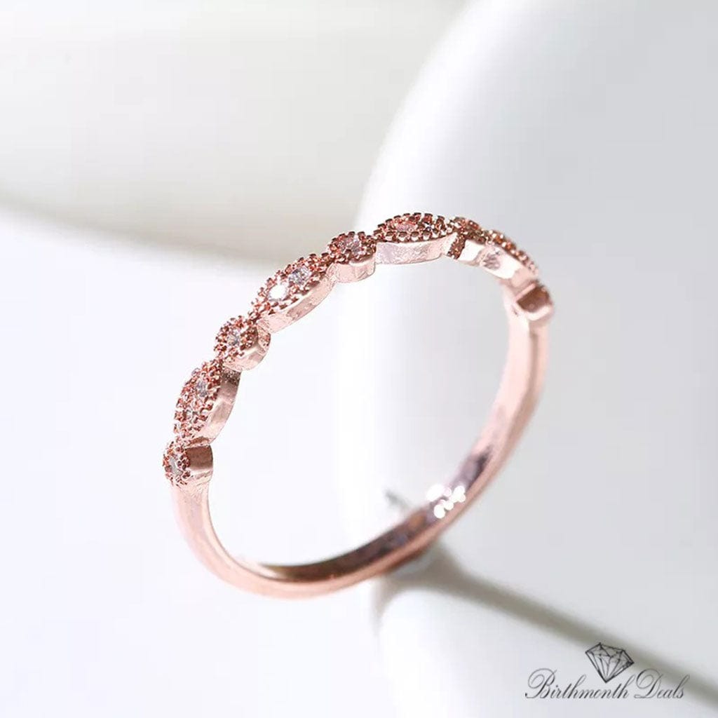 October Pink Tourmaline Birthstone Stacking Ring - Birthmonth Deals