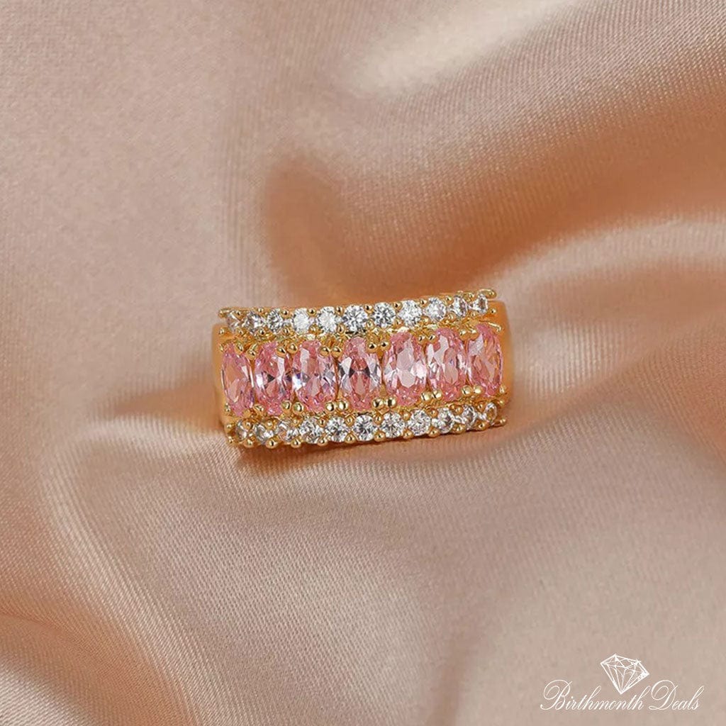 October Pink Tourmaline Birthstone Ring - Birthmonth Deals