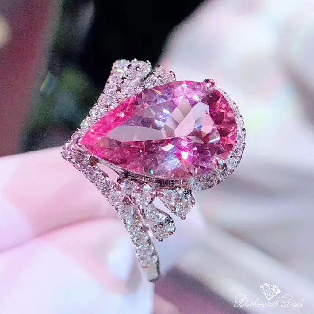 October Pink Tourmaline Birthstone Ring - Birthmonth Deals