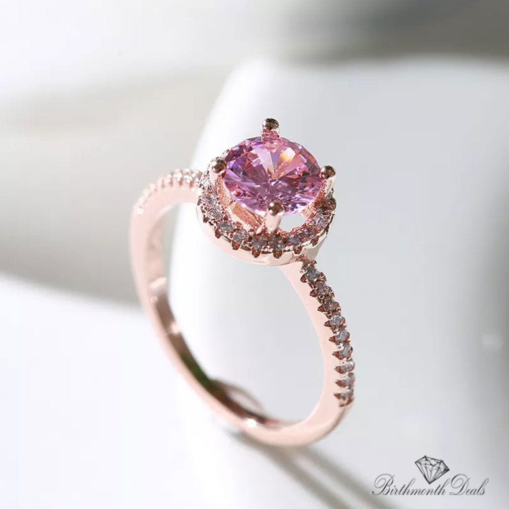 October Pink Tourmaline Birthstone Stacking Ring - Birthmonth Deals