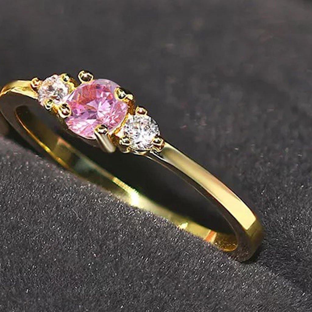 October Pink Tourmaline Birthstone Ring - Birthmonth Deals