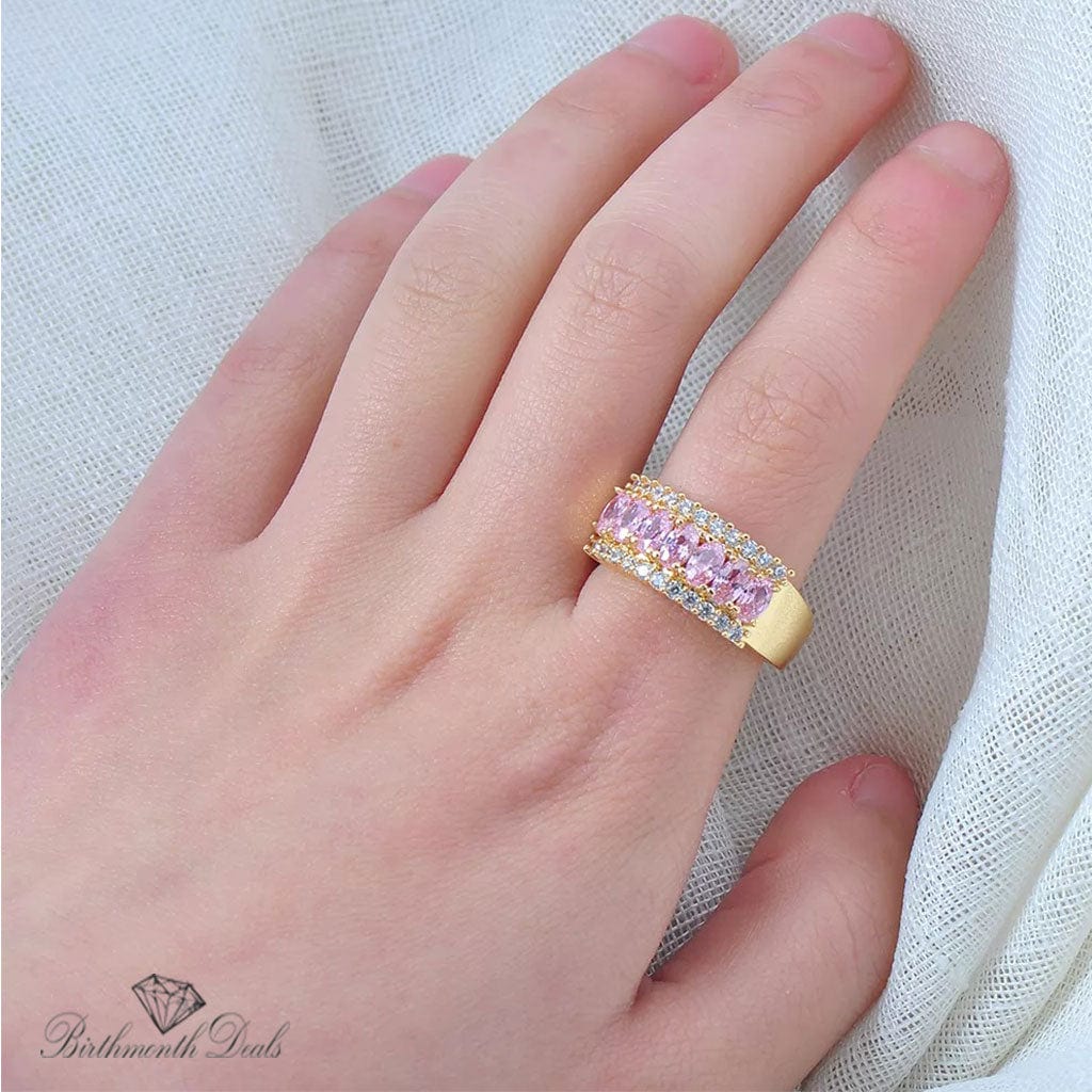 October Pink Tourmaline Birthstone Ring - Birthmonth Deals