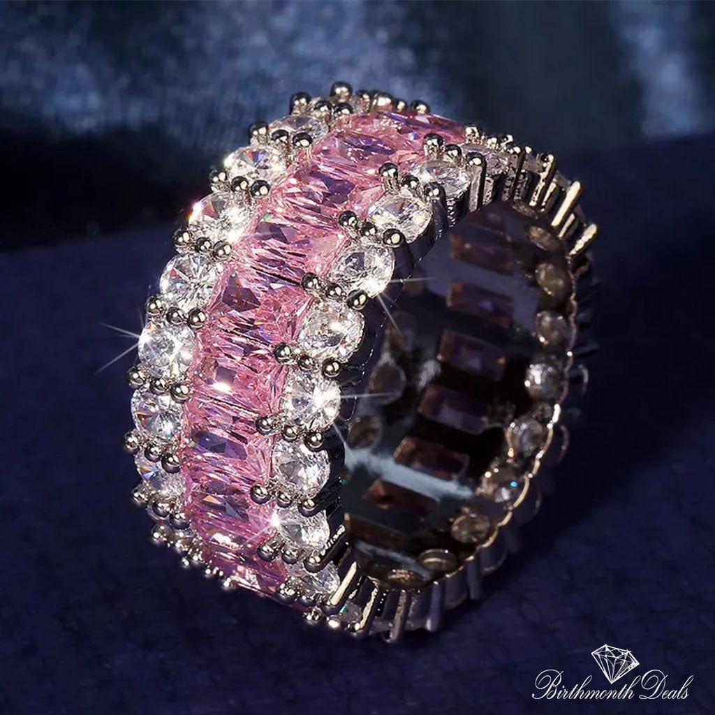 October Pink Tourmaline Birthstone Ring - Birthmonth Deals