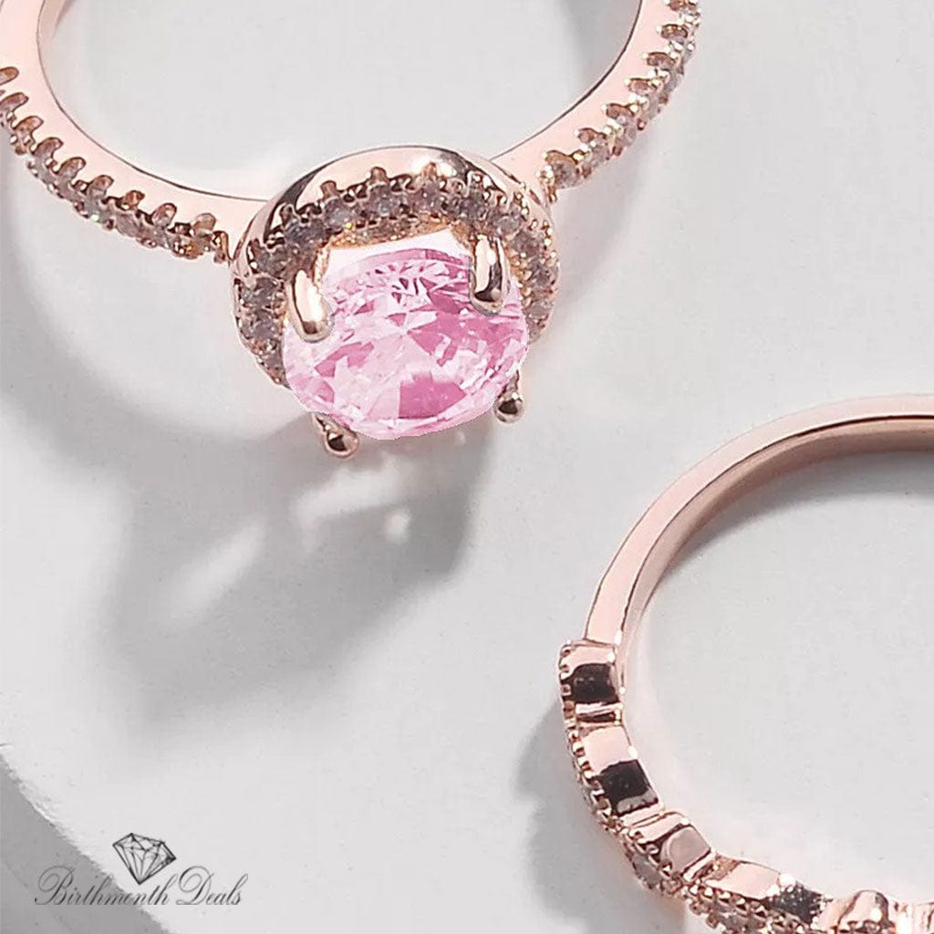 October Pink Tourmaline Birthstone Stacking Ring - Birthmonth Deals