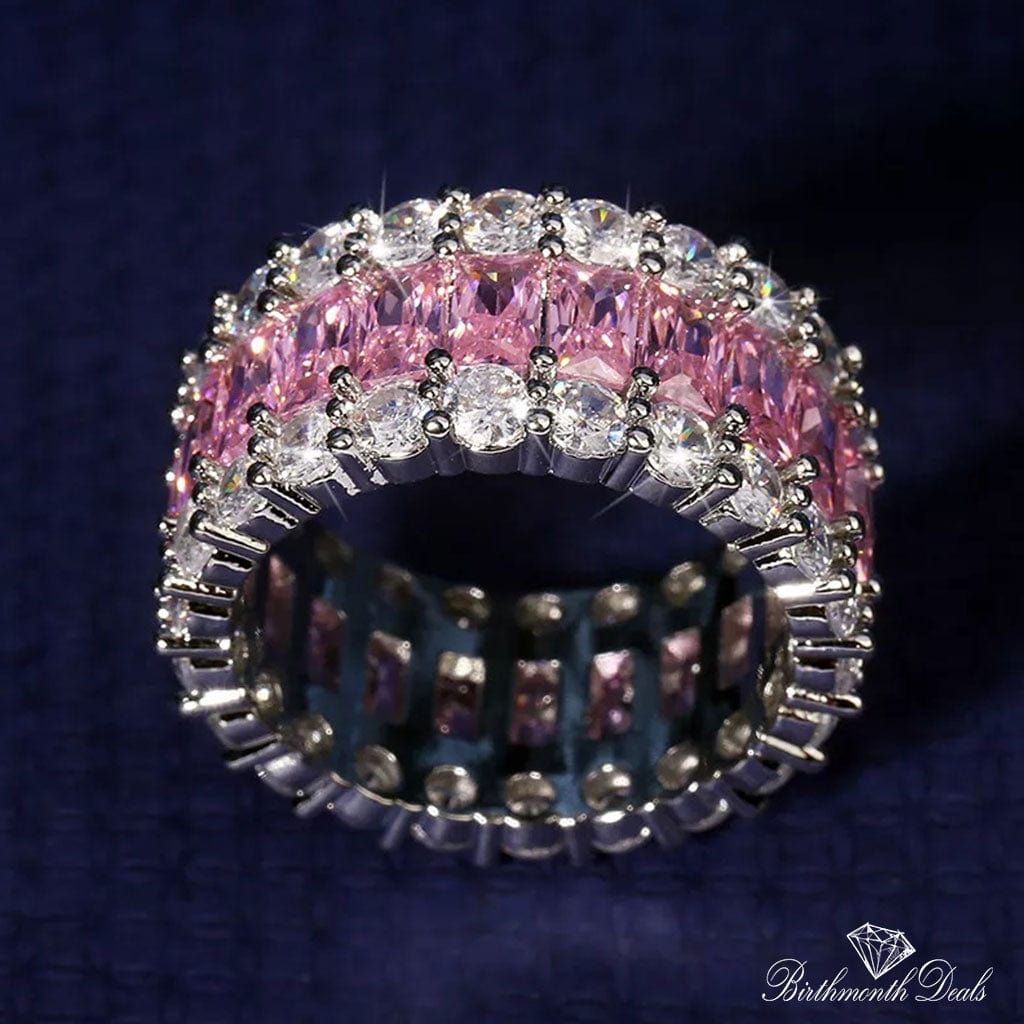 October Pink Tourmaline Birthstone Ring - Birthmonth Deals