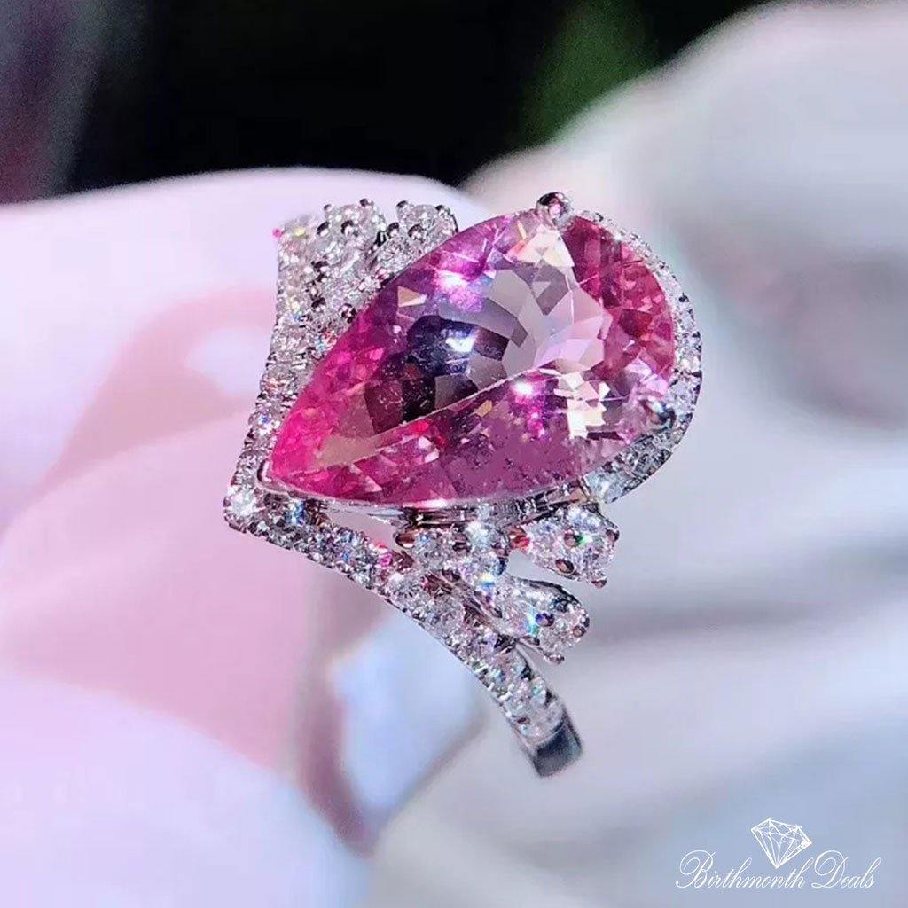 October Pink Tourmaline Birthstone Ring - Birthmonth Deals