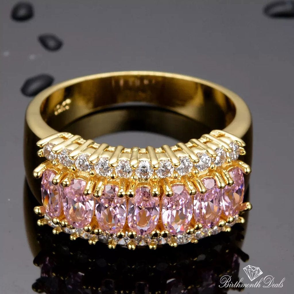 October Pink Tourmaline Birthstone Ring - Birthmonth Deals