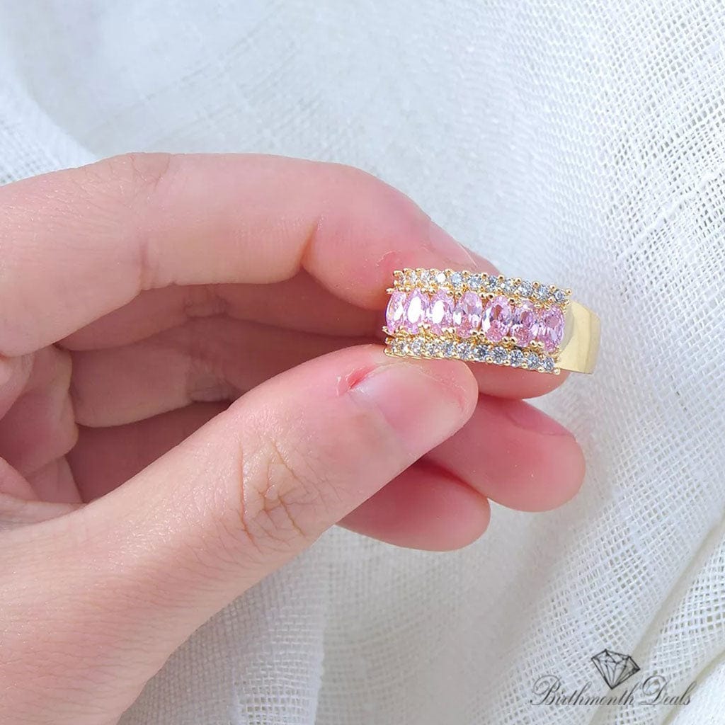 October Pink Tourmaline Birthstone Ring - Birthmonth Deals