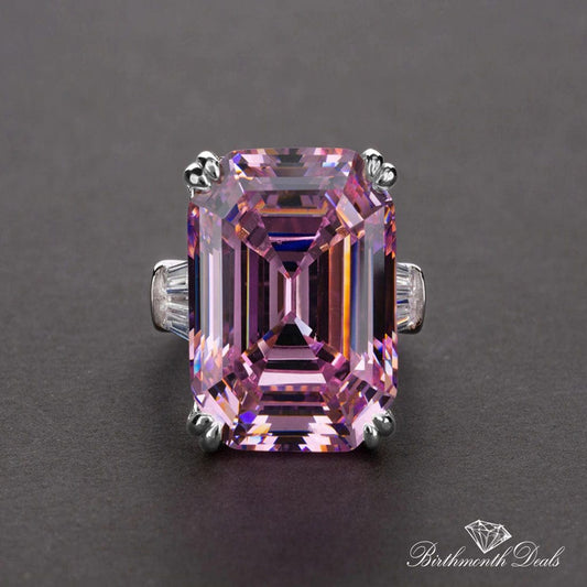 October Pink Tourmaline Birthstone Ring - Birthmonth Deals