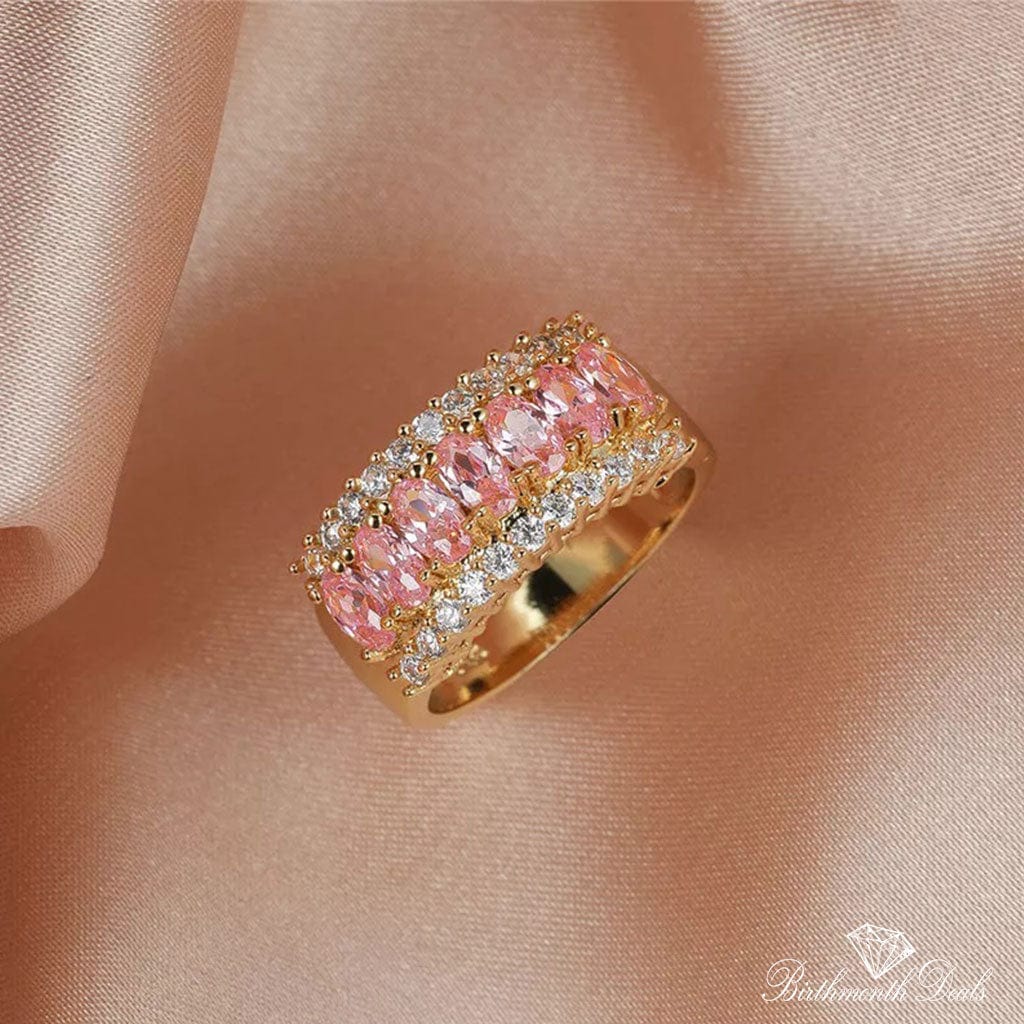 October Pink Tourmaline Birthstone Ring - Birthmonth Deals