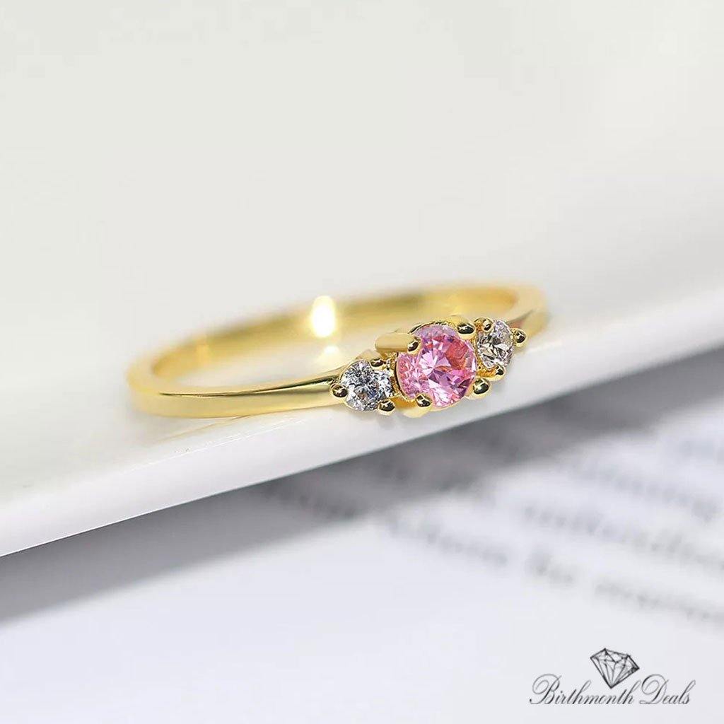 October Pink Tourmaline Birthstone Ring - Birthmonth Deals