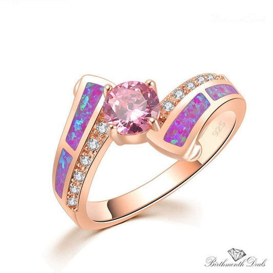 October Pink Tourmaline Birthstone Ring - Birthmonth Deals