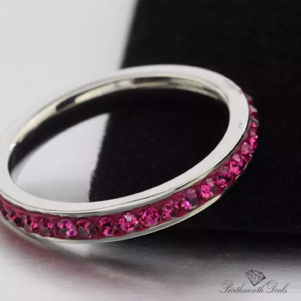 October Pink Tourmaline Opal Birthstone Ring - Birthmonth Deals