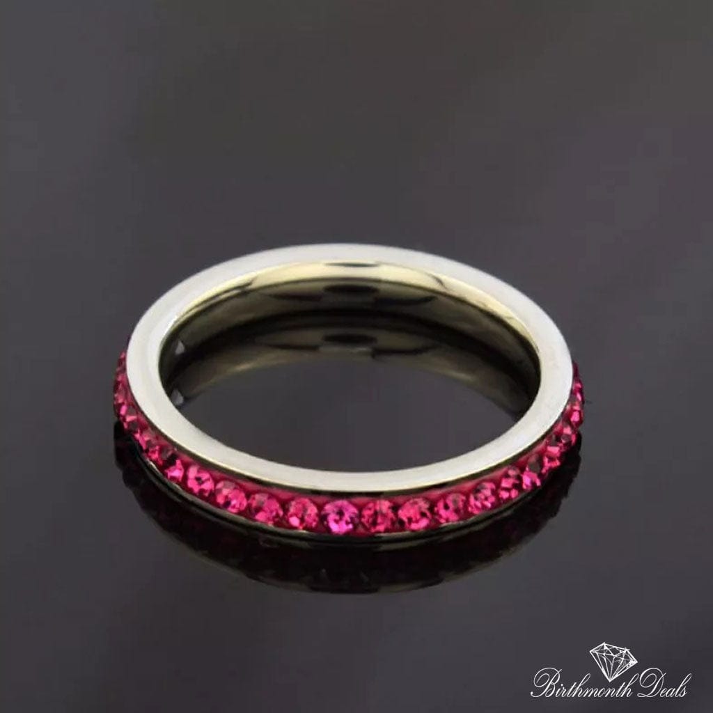 October Pink Tourmaline Opal Birthstone Ring - Birthmonth Deals