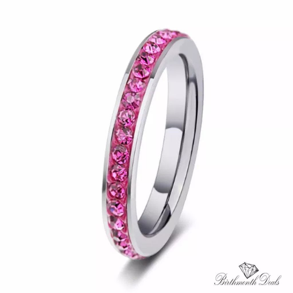 October Pink Tourmaline Opal Birthstone Ring - Birthmonth Deals