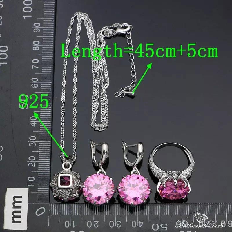 October Tourmaline Birthstone Jewelry Set - Birthmonth Deals