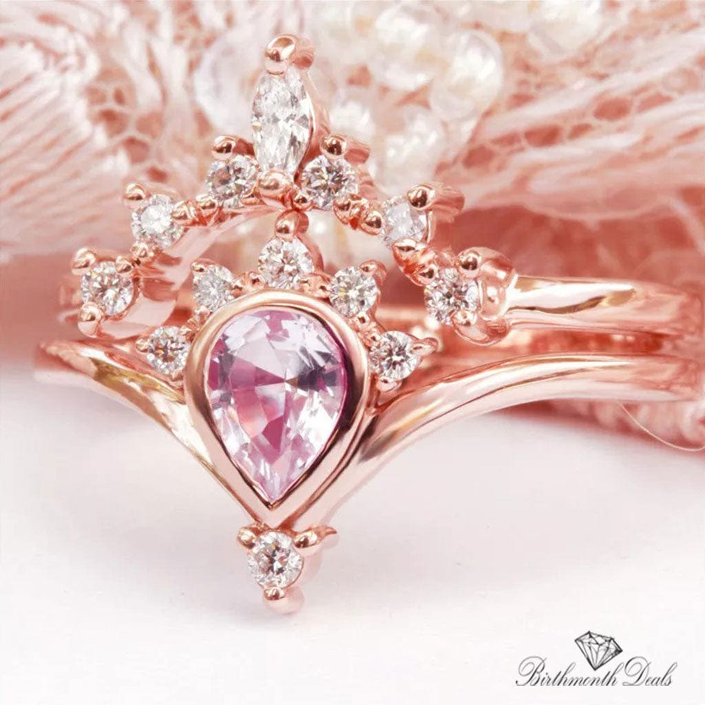 October Pink Tourmaline Birthstone Ring - Birthmonth Deals