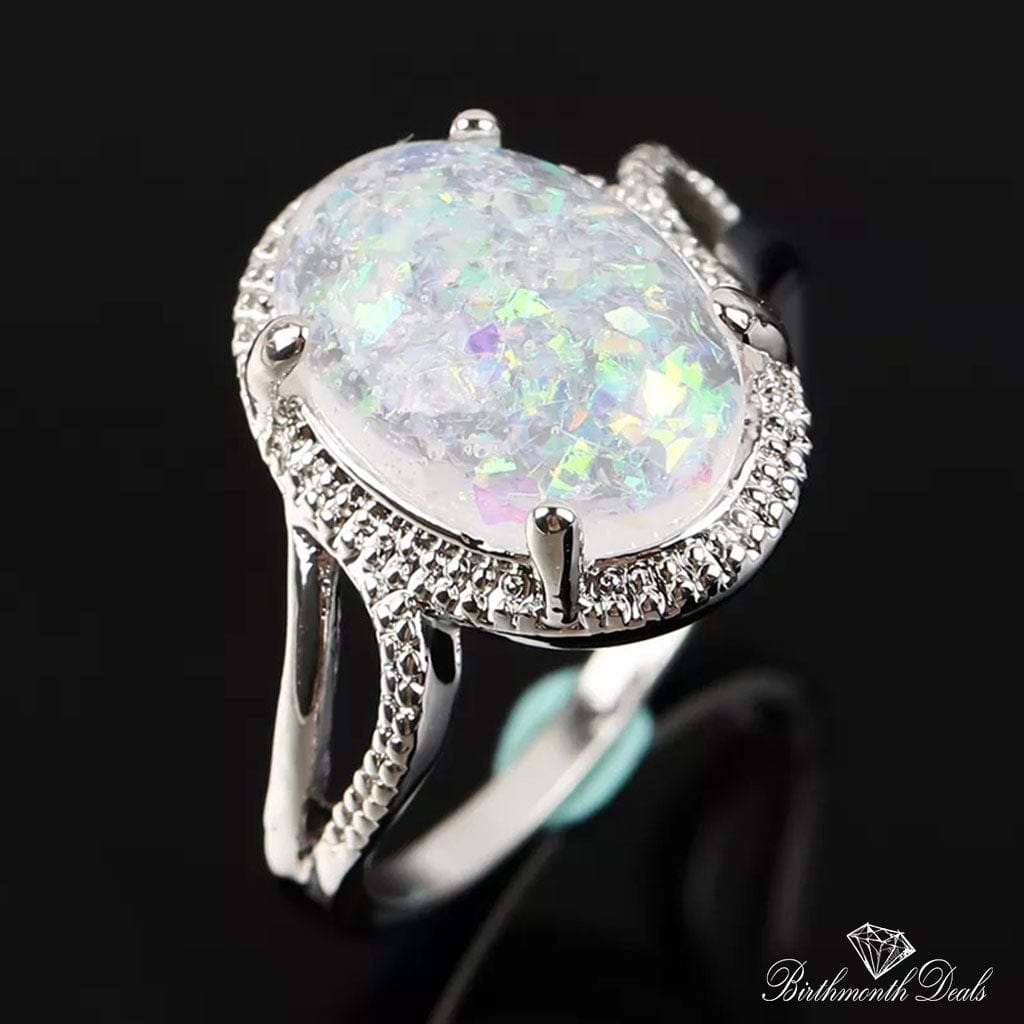 October Opal Birthstone Ring - Birthmonth Deals