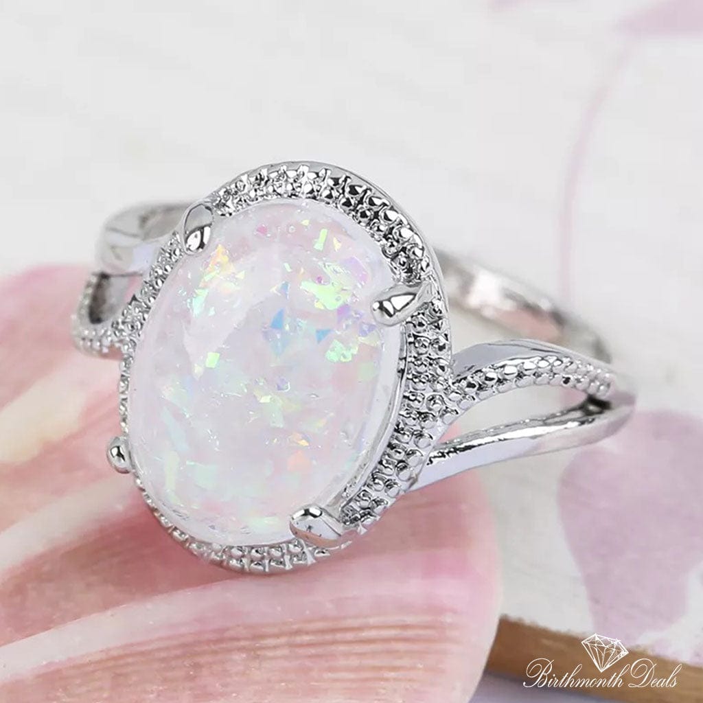 October Opal Birthstone Ring - Birthmonth Deals